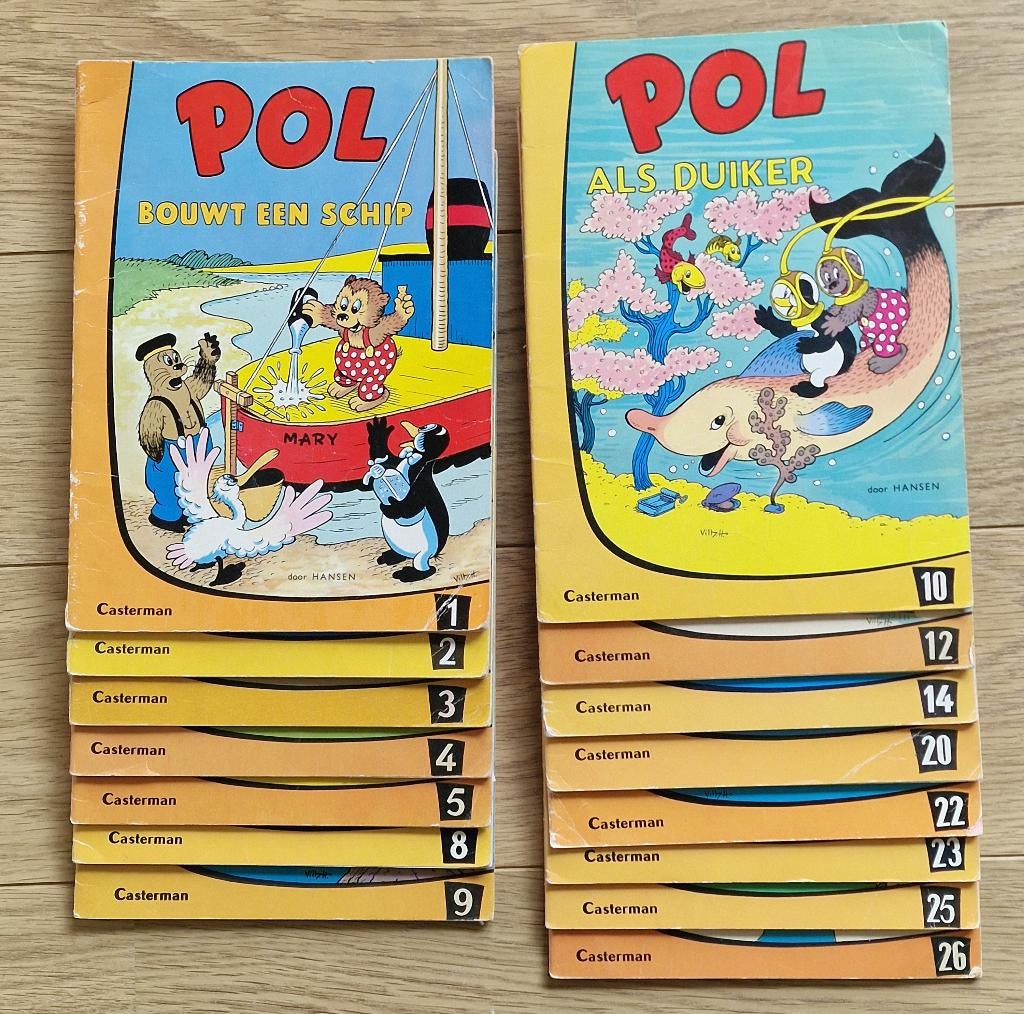 POL en zijn vriendjes, 15 stripboeken voor kinderen, Gelezen, Ophalen of Verzenden, Meerdere stripboeken, Hansen