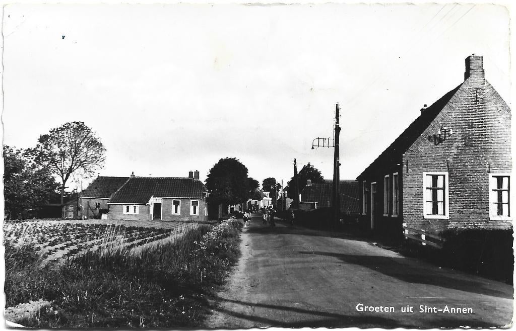 Sint Annen;  Groeten uit Sint Annen, Verzenden, 1940 tot 1960, Gelopen, Groningen