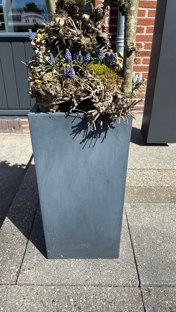 Vaas/bloempot antraciet, Ophalen, Overige materialen, Gebruikt, Minder dan 60 cm