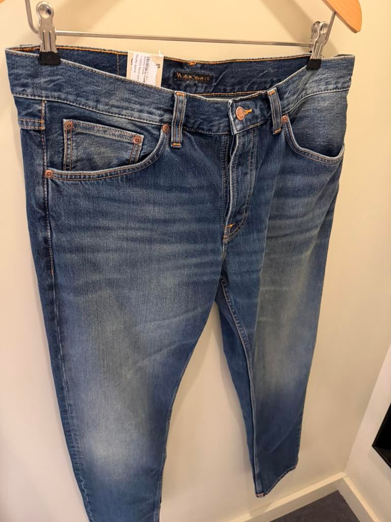 Nieuwe Nudie Jeans Steady Eddie 33-32, Verzenden, Nieuw, Blauw, W32 (confectie 46) of kleiner