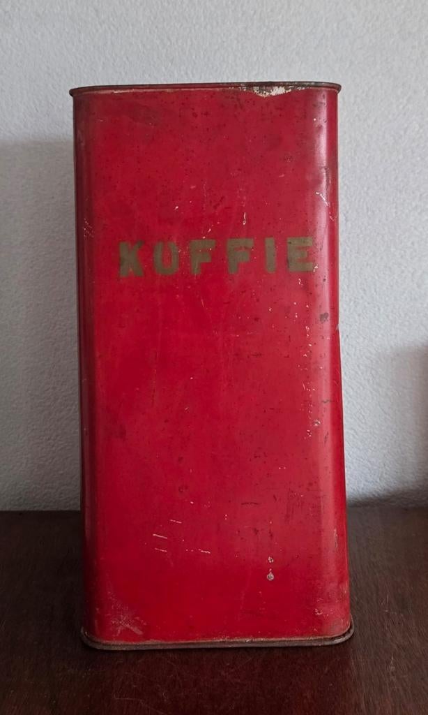 Oud koffie blik incl deksel, Verzamelen, Ophalen of Verzenden, Gebruikt, Koffie