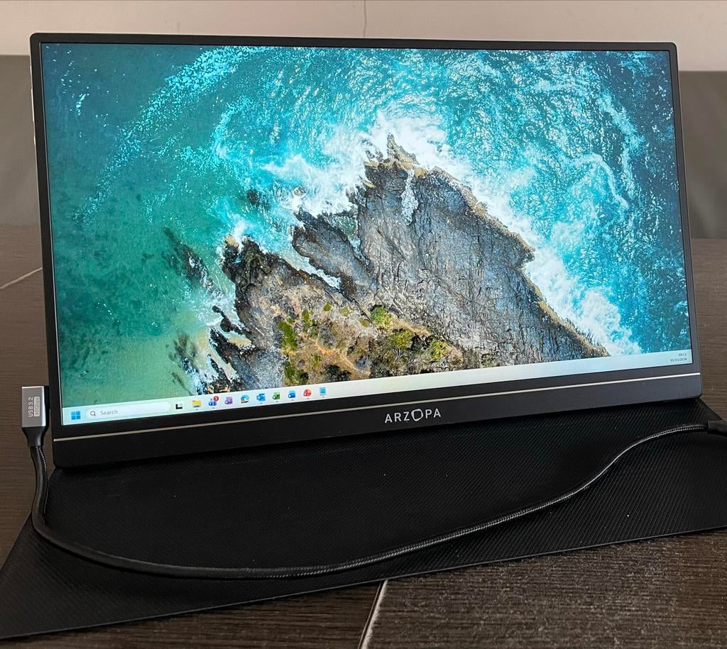 ARZOPA draagbare monitor 15.6 inch (portable monitor), Computers en Software, Monitoren, Ophalen, Gebruikt, IPS, Full HD