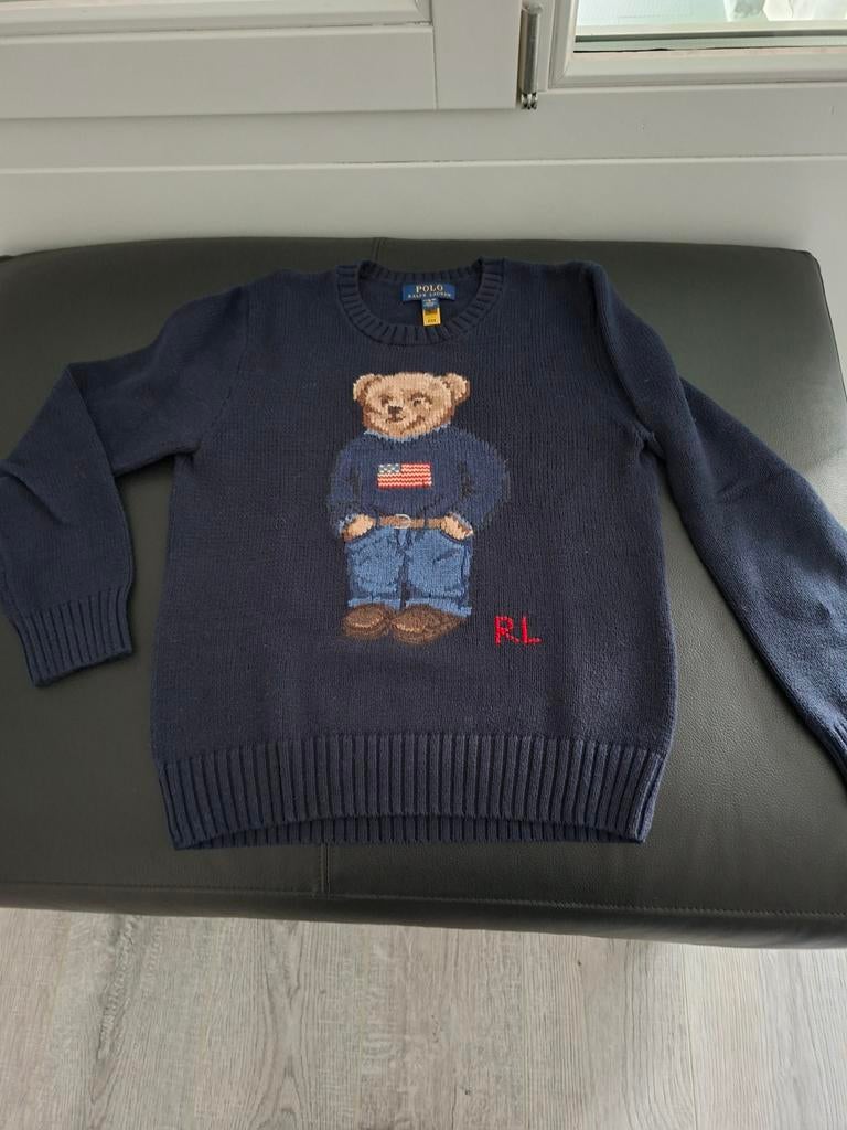 Ralph lauren polo bear trui maat 38 katoen, Ophalen of Verzenden, Zo goed als nieuw, Maat 38/40 (M), Blauw