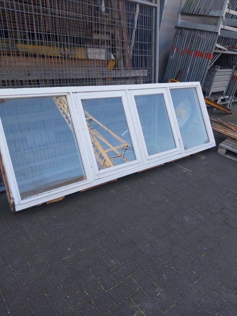 Kozijn hardhout gebruikt 99x294, Doe-het-zelf en Verbouw, Kozijnen en Schuifpuien, Ophalen, Gebruikt, Inclusief glas, 75 tot 150 cm