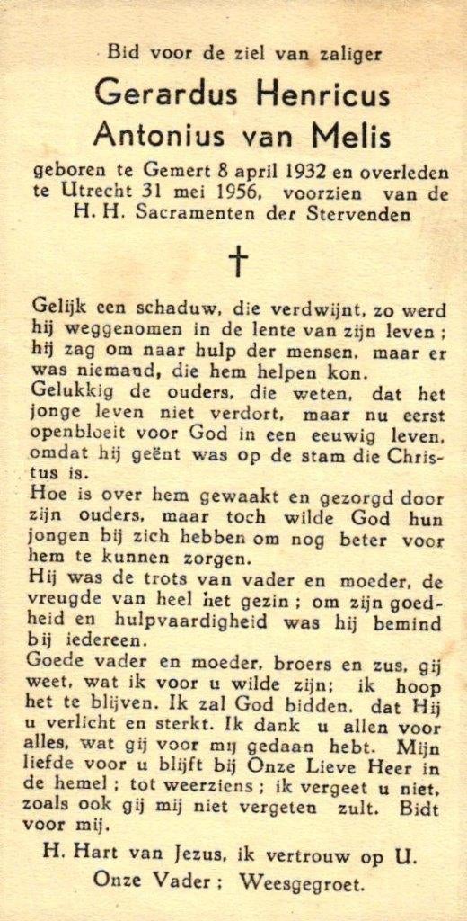 Melis van Gerardus H.A. Gemert 1932-1956 Utrecht, Ophalen of Verzenden