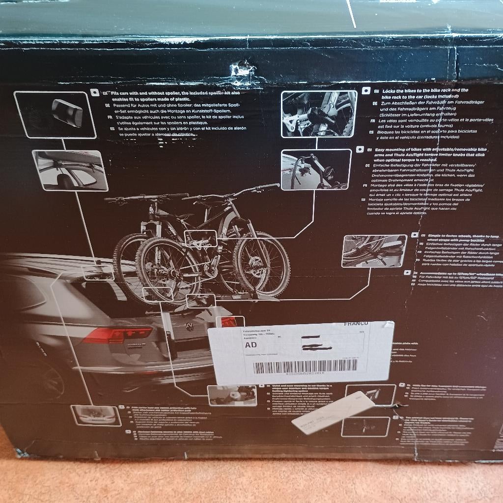 Thule outway hanging 993001, Auto diversen, Fietsendragers, Ophalen, 2 fietsen, Nieuw, Achterklepdrager