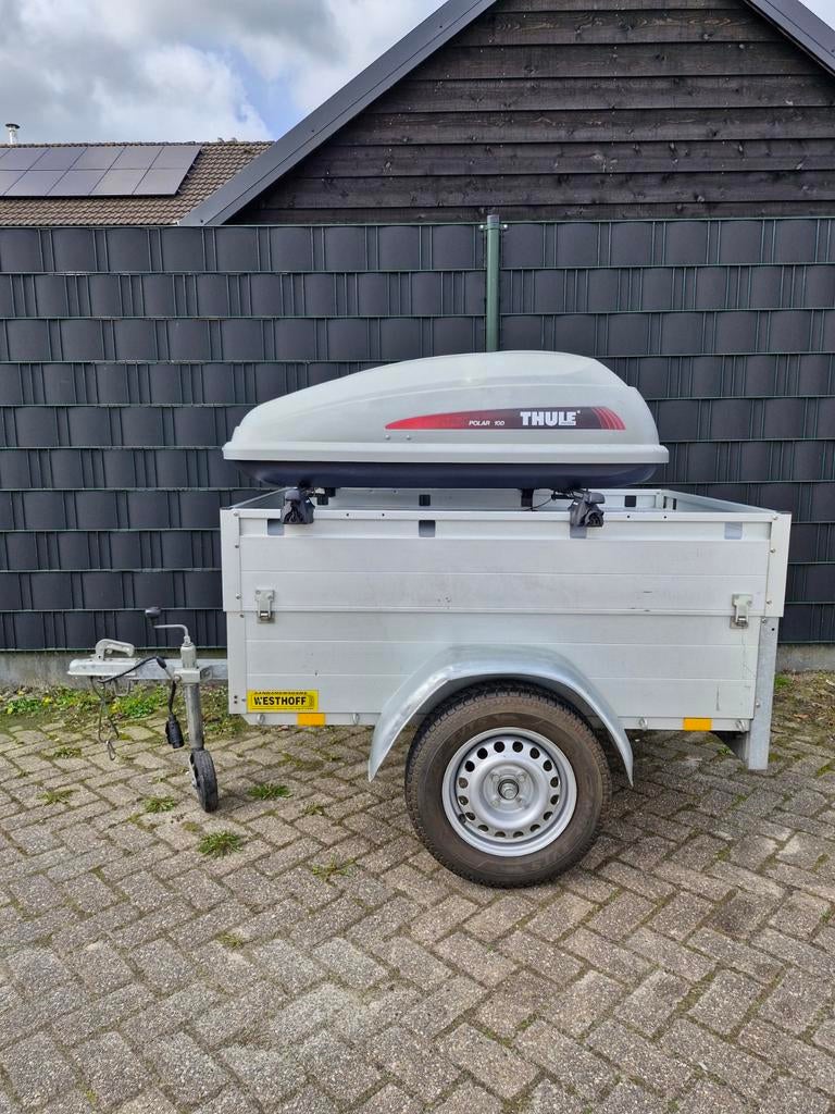 Dakkoffer Thule 100 met dakdragers, Auto diversen, Dakkoffers, Ophalen of Verzenden, Zo goed als nieuw