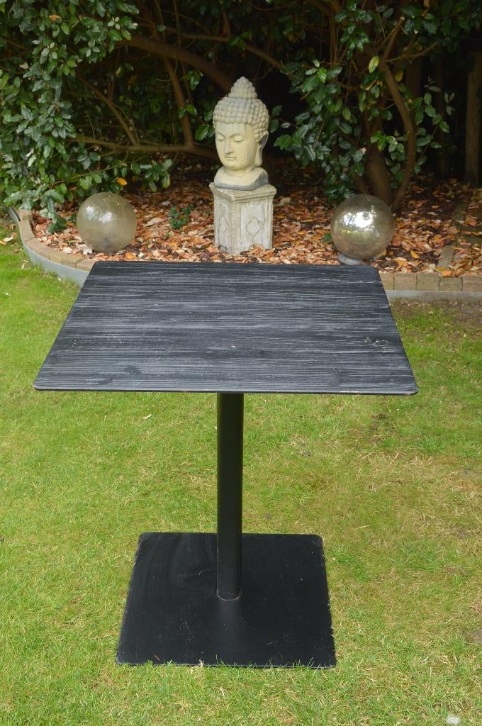 Bistrotafel/ eettafel zwarte metaal merk Dutchbone 70/70cm, Ophalen, Zo goed als nieuw, Vierkant, Metaal