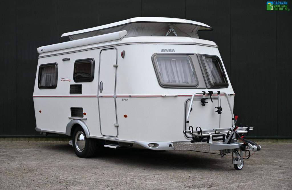 Eriba Touring Troll 542 Mover|Luifel|Fietsdrager|TOPSTAAT, Caravans en Kamperen, Caravans, Kachel, 4 tot 5 meter, Eriba, 2 aparte bedden