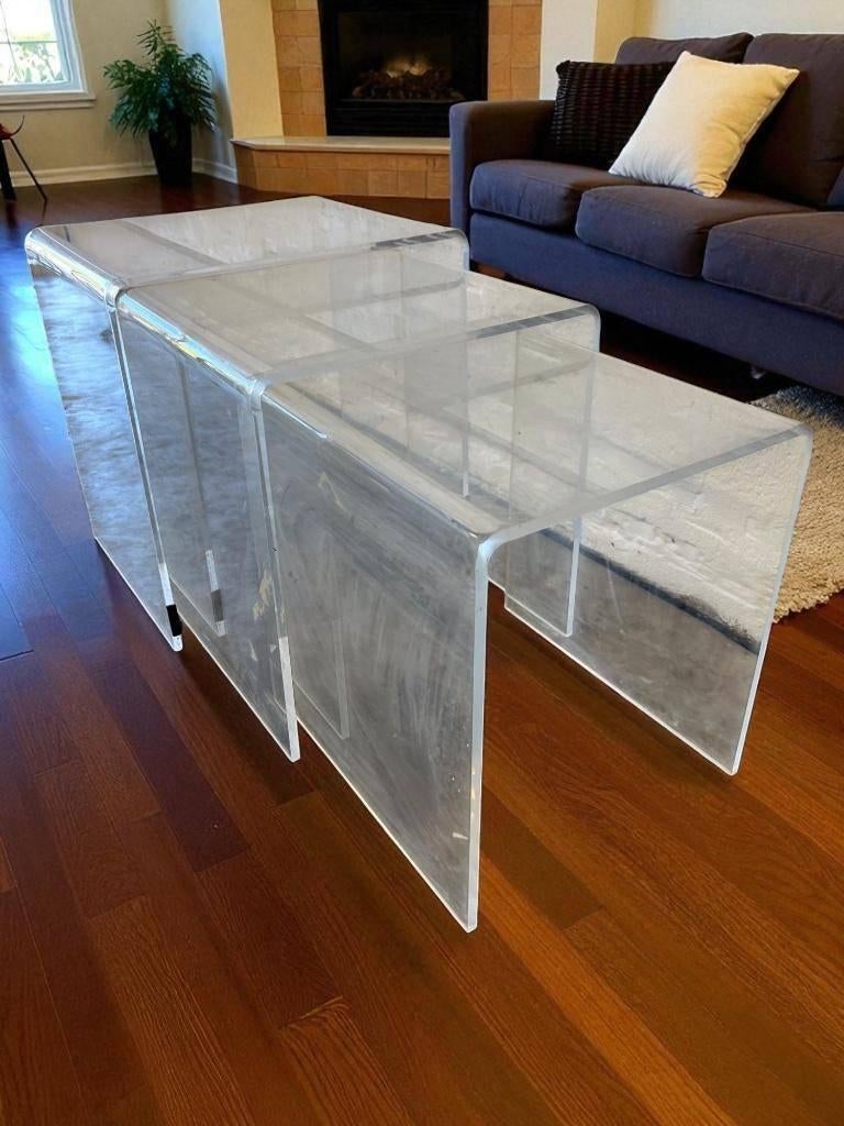 Set van 3 nesting tables in plexiglas / salontafel, Ophalen