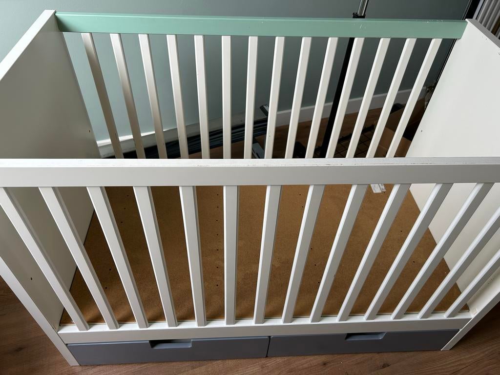 IKEA Ledikant met 2 laden - STUVA / FRITIDS, Ophalen, Gebruikt, 70 tot 85 cm, Lattenbodem