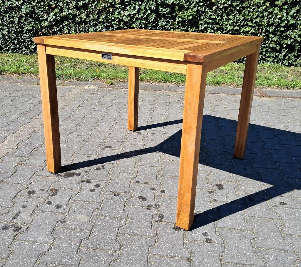 Sunyard teakhouten tuintafel type Liverpool 90x90 cm, Ophalen, Gebruikt, Rechthoekig, Teakhout