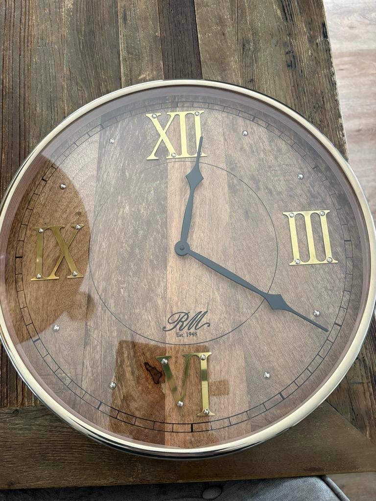 Riviera Maison wandklok, Huis en Inrichting, Woonaccessoires | Klokken, Ophalen, Gebruikt, Analoog, Wandklok