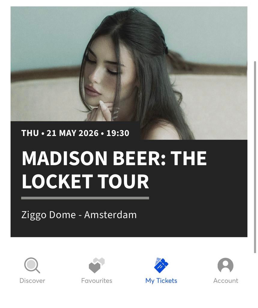 Madison Beer concert, Tickets en Kaartjes, Concerten | Pop, Twee personen, November