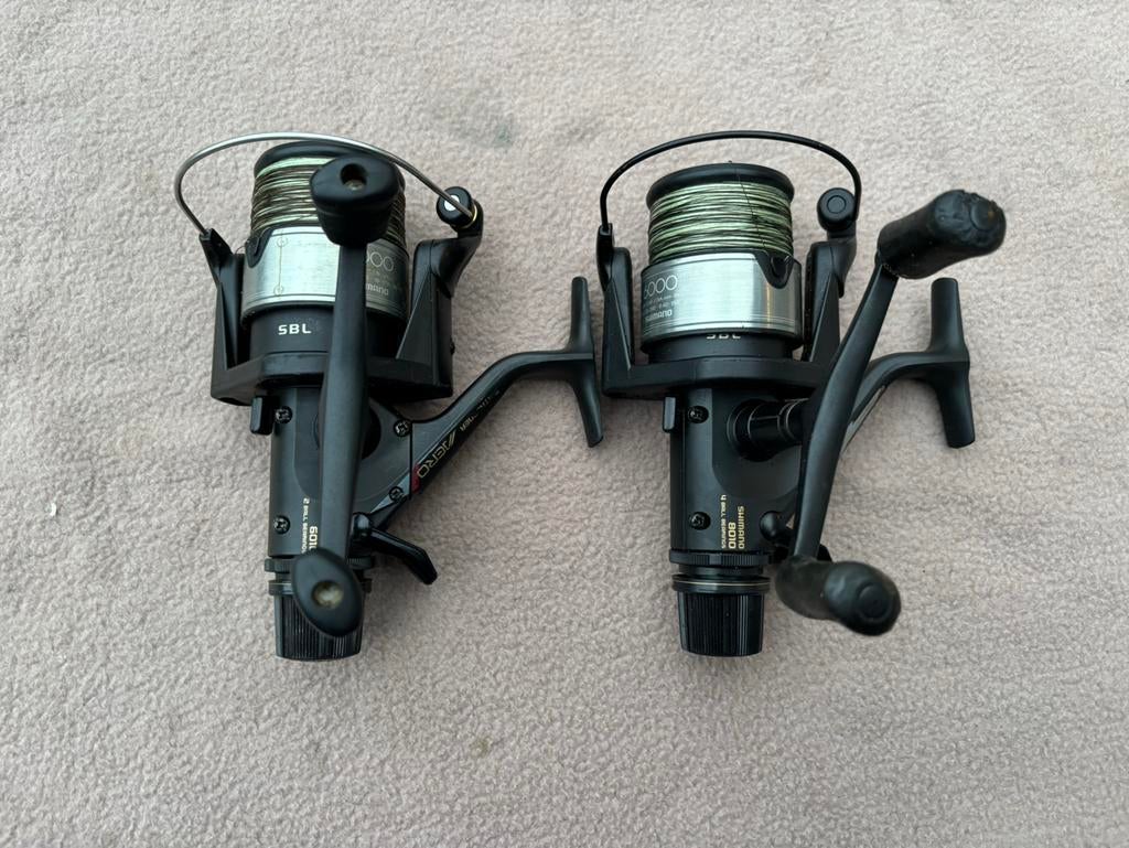 2 x shimano aero 6010/8010 baitrunner molens, Ophalen of Verzenden, Gebruikt, Molen