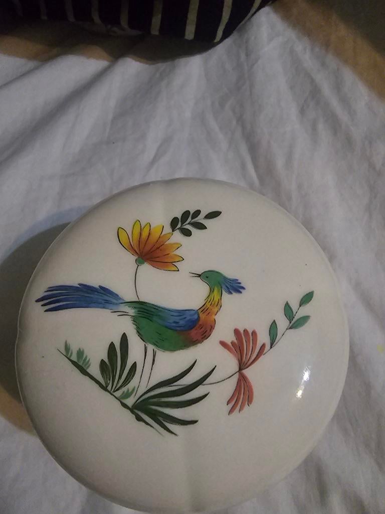 Gien France 'Oiseaux de Paradis' Bonbondoos/Pot, Antiek en Kunst, Antiek | Porselein, Ophalen of Verzenden