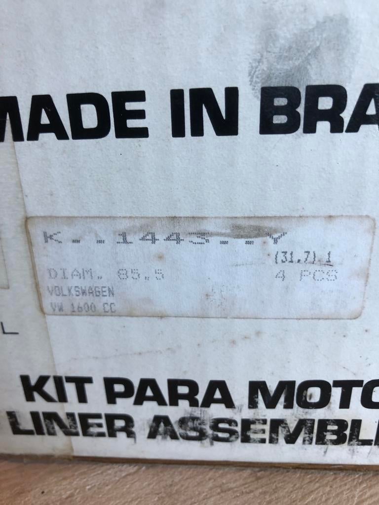 4 Nieuwe Zuigers Cilinders 1600 VW Kever Bus Cofap 85.5mm, Auto-onderdelen, Ophalen of Verzenden, Nieuw, Volkswagen