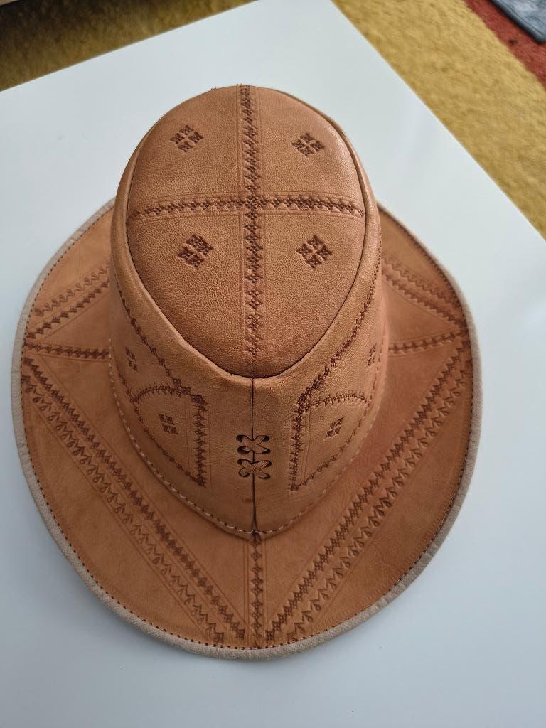 COWBOY HOED LEER, Ophalen of Verzenden, Zo goed als nieuw, One size fits all, Hoed
