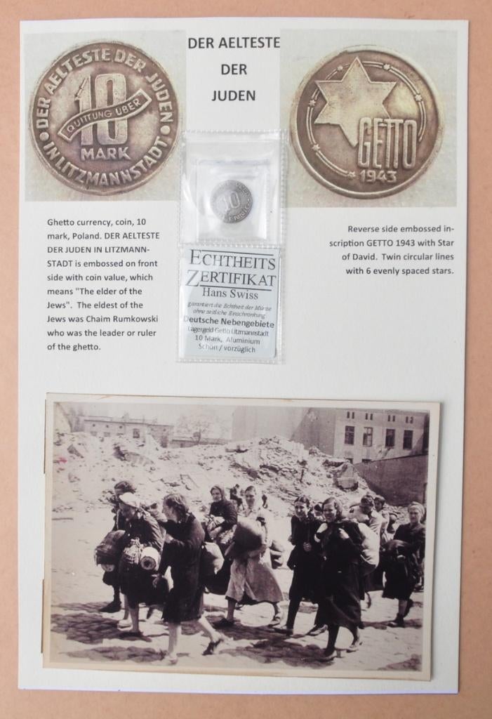 Getto munt LITZMANNSTADT - 10 Mark 1943, Verzenden, Duitsland, Losse munt