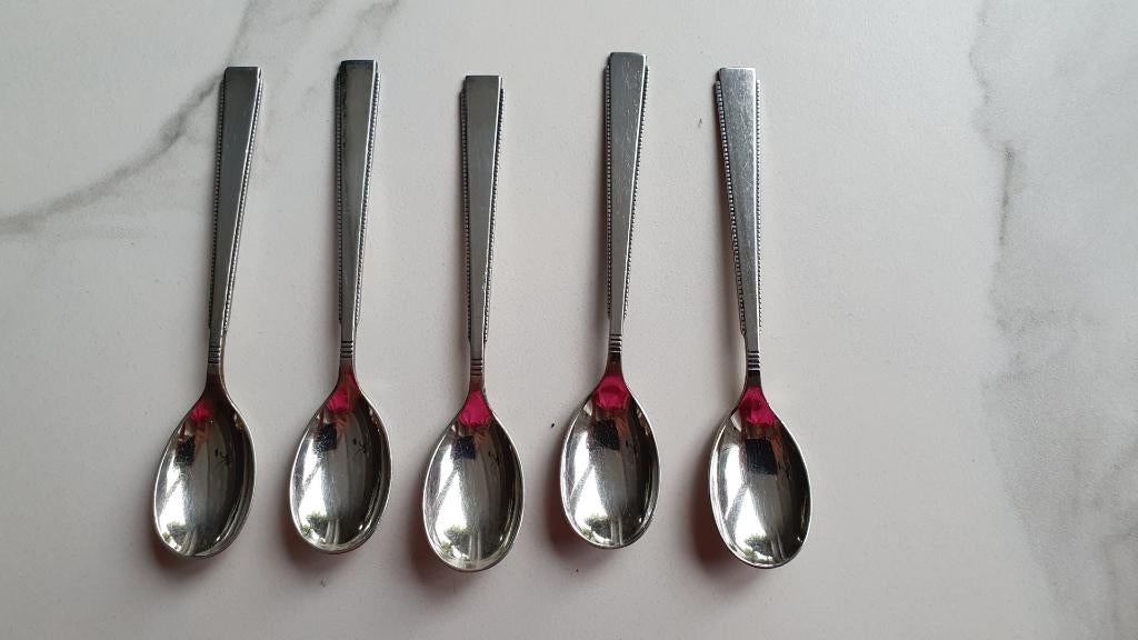 lepeltje Lepeltjes 5 stuks - Gero 90 Met parelrand, Ophalen of Verzenden