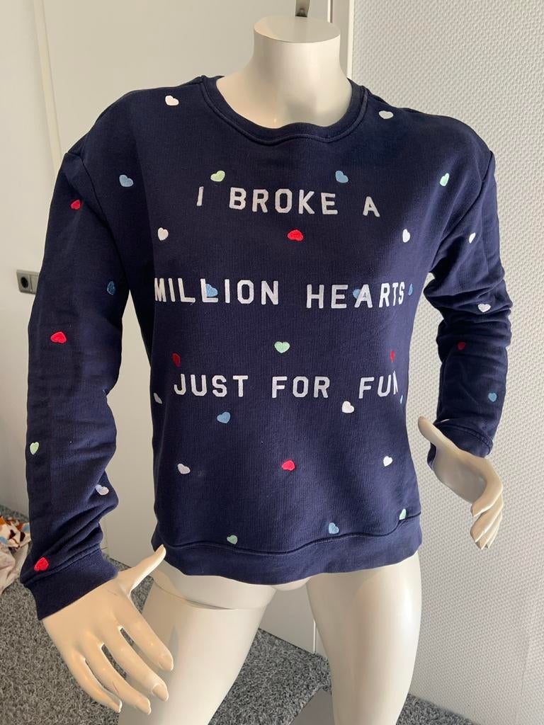 Zoe karssen sweater met leuke tekst maat s zgan, Blauw, ., Ophalen of Verzenden, Zo goed als nieuw