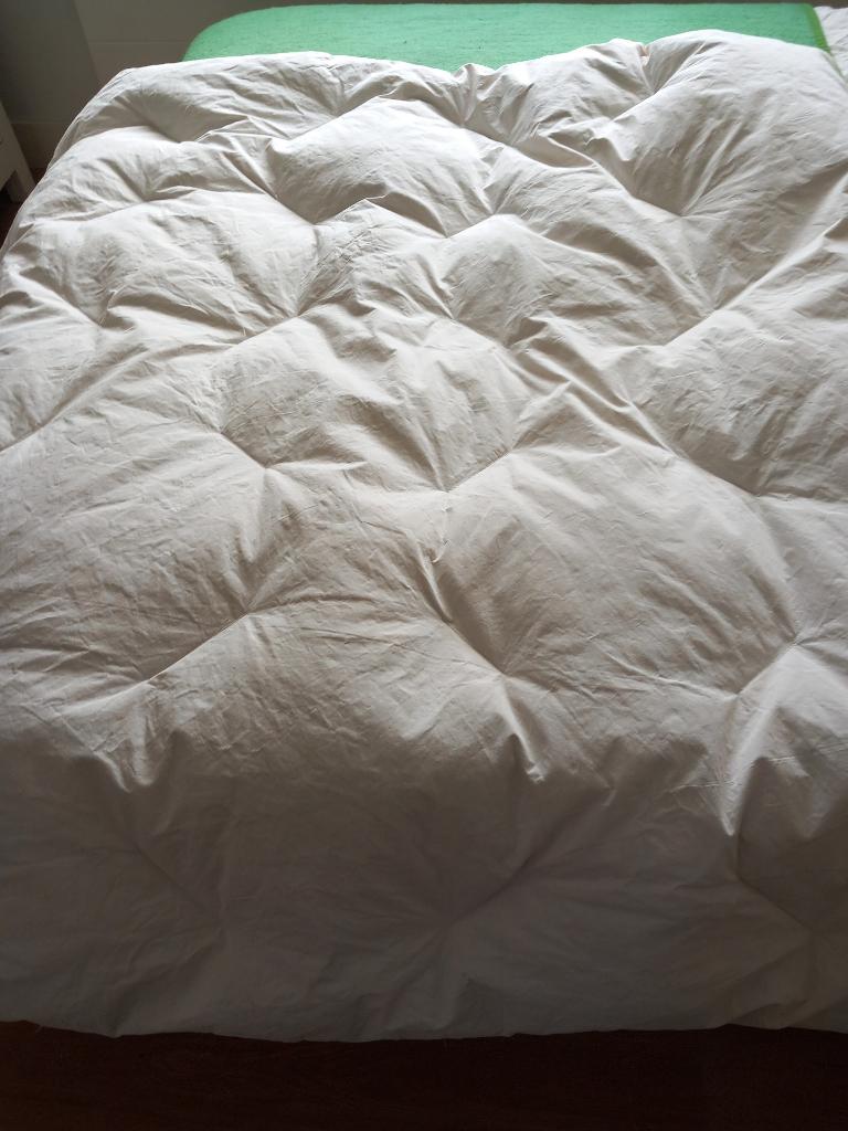 vintage duvet dons veren dekbed Frankrijk kind 140x150 nr 2., Ophalen of Verzenden