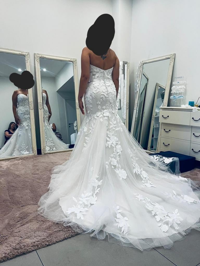 Trouwjurk maat 40., Ophalen, Trouwjurk, Wit, Onbekend