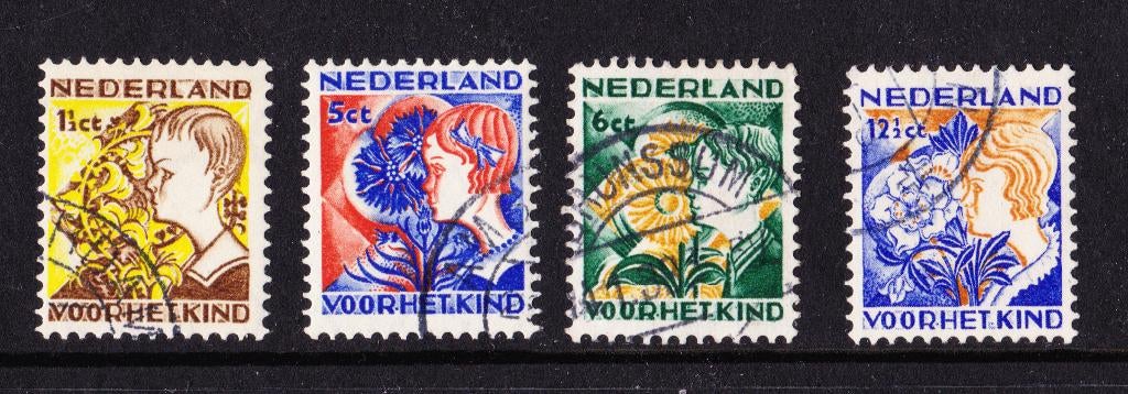 Nederland NVPH 248-251 gestempeld 3, Verzenden, T/m 1940, Gestempeld