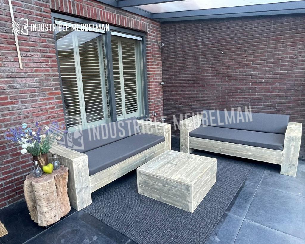 Steigerhout Loungeset Loungebank Tuinbank Hoekbank Terras, Tuin en Terras, Verzenden, Steigerhout, Nieuw, Eettafel