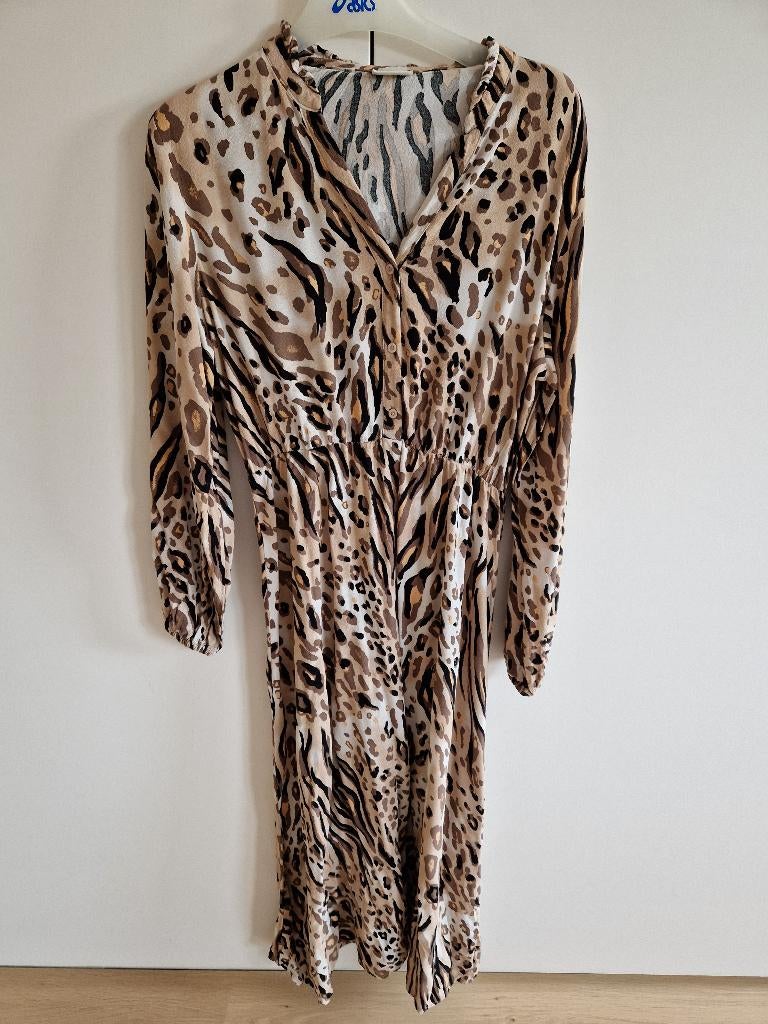 Lange jurk van JDY maat S (valt ruim), Bruin, Ophalen of Verzenden, Maat 36 (S), Gedragen