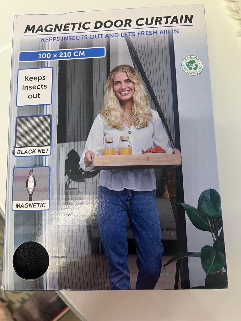 Magnetisch Hordeur Gordijn 100x210 cm - Houdt insecten buite, Kunststof, 80 tot 100 cm, Hordeur, Nieuw