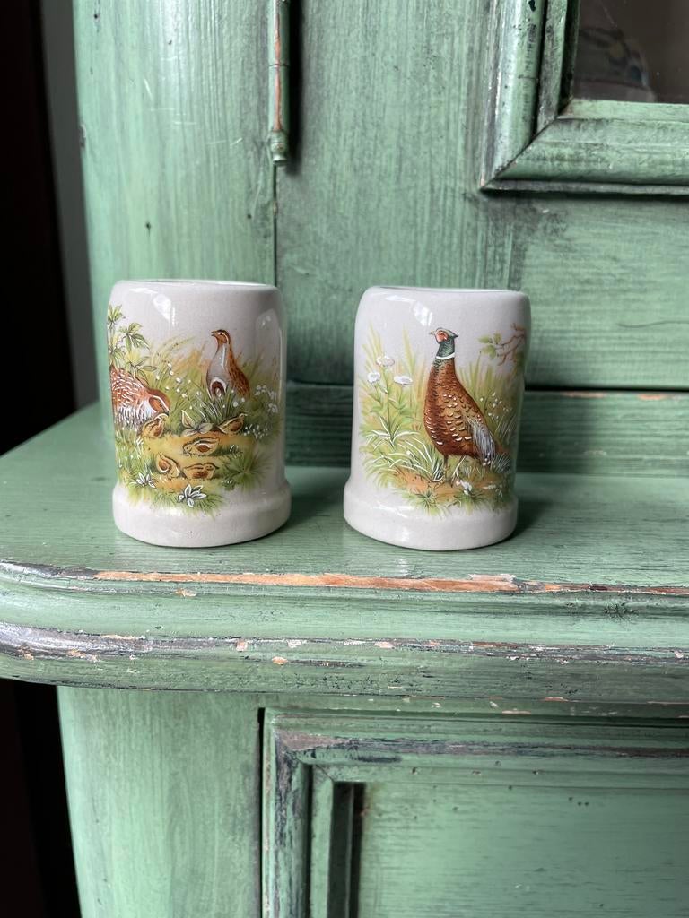 2 Mini bierpullen bosvogels, Ophalen of Verzenden, Zo goed als nieuw, Pul(len), Overige merken