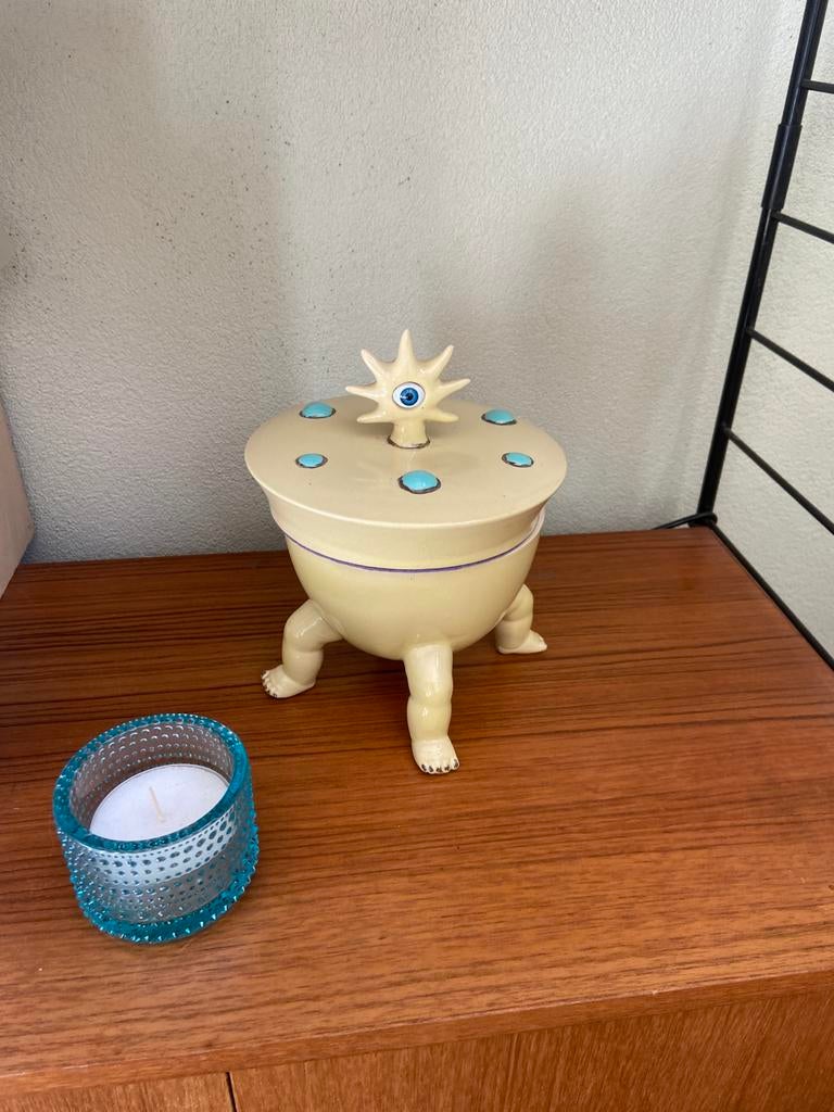 Arnhems Keramiek Atelier snoeppot “Het boze oog”, Antiek en Kunst, Ophalen