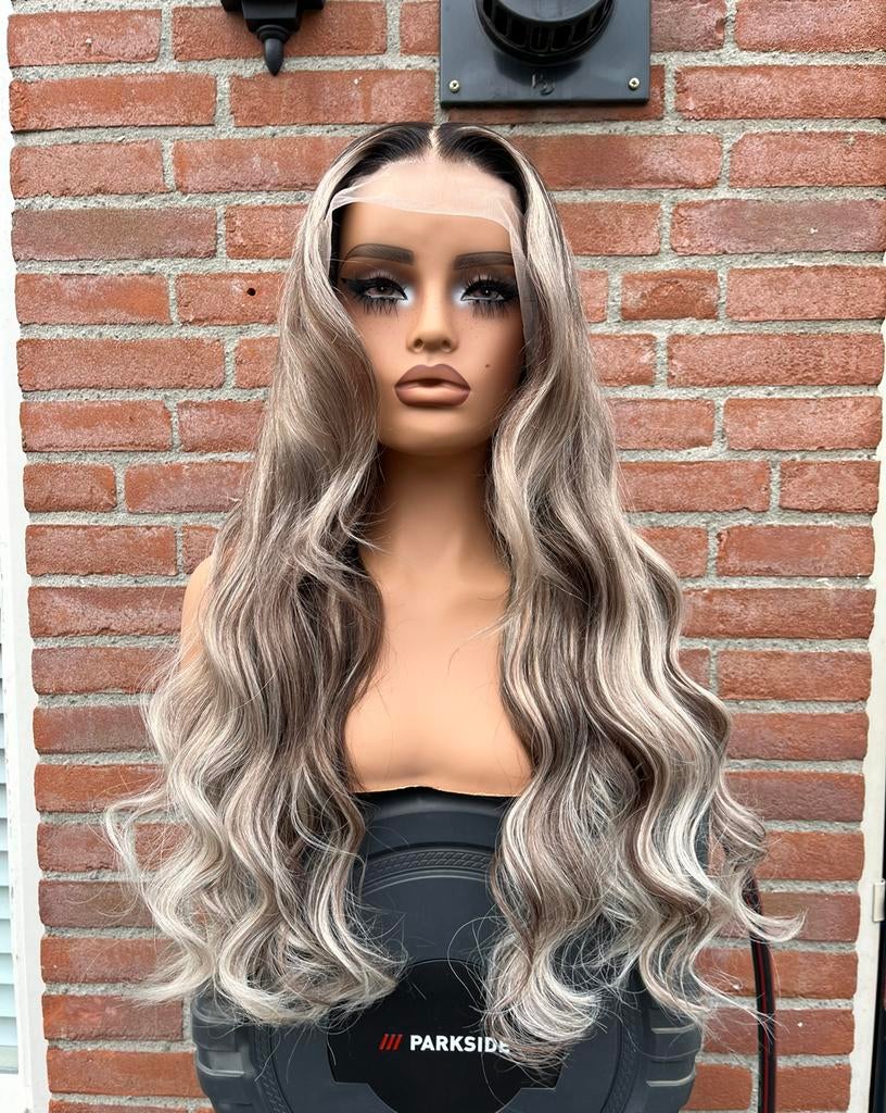 Asblonde lace wig pruik haarwerk haarstuk echt haar, Ophalen, Nieuw, Pruik of Haarverlenging