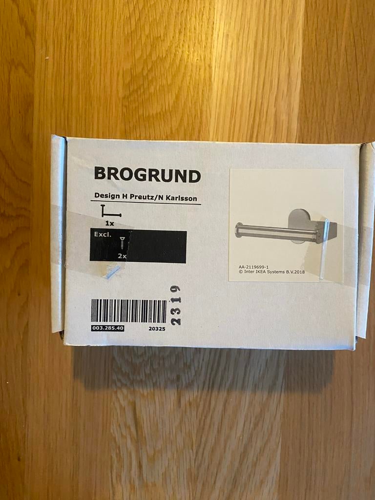 IKEA BROGRUND Toiletrolhouder - Nieuw in doos, Ophalen, Nieuw, Grijs, Overige typen