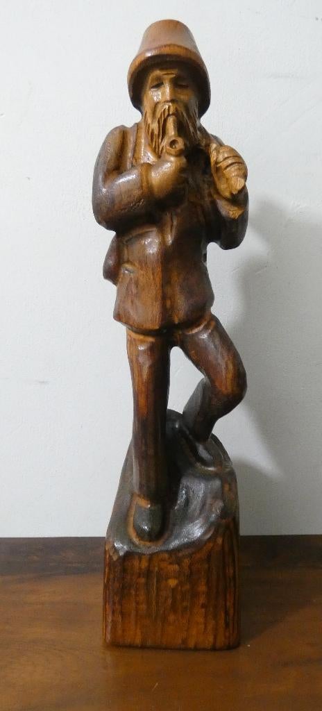 Retro / oud beeld houtsnijwerk, houthakker [1546], Ophalen