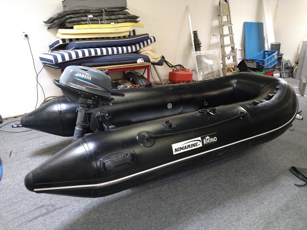 Nimarine rhino rubberboot met buitenboordmotor, Watersport en Boten, Ophalen, Aluminium, Yamaha, Zo goed als nieuw
