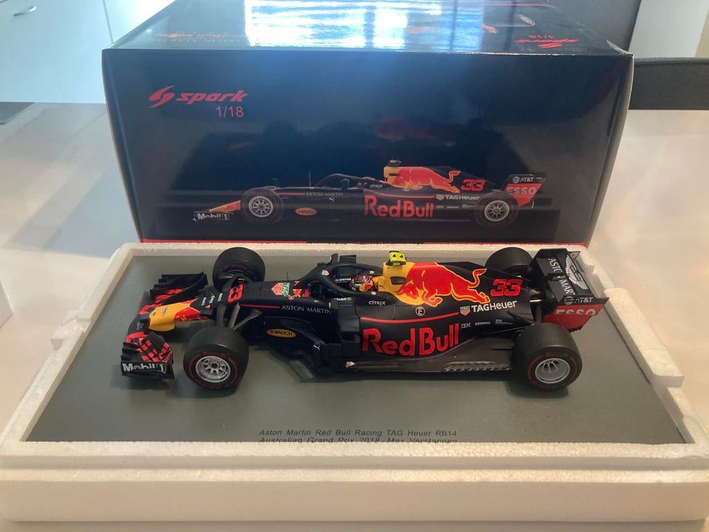 Max verstappen aston martin red bull rb14 australian gp 2018, Ophalen of Verzenden, Zo goed als nieuw, Formule 1