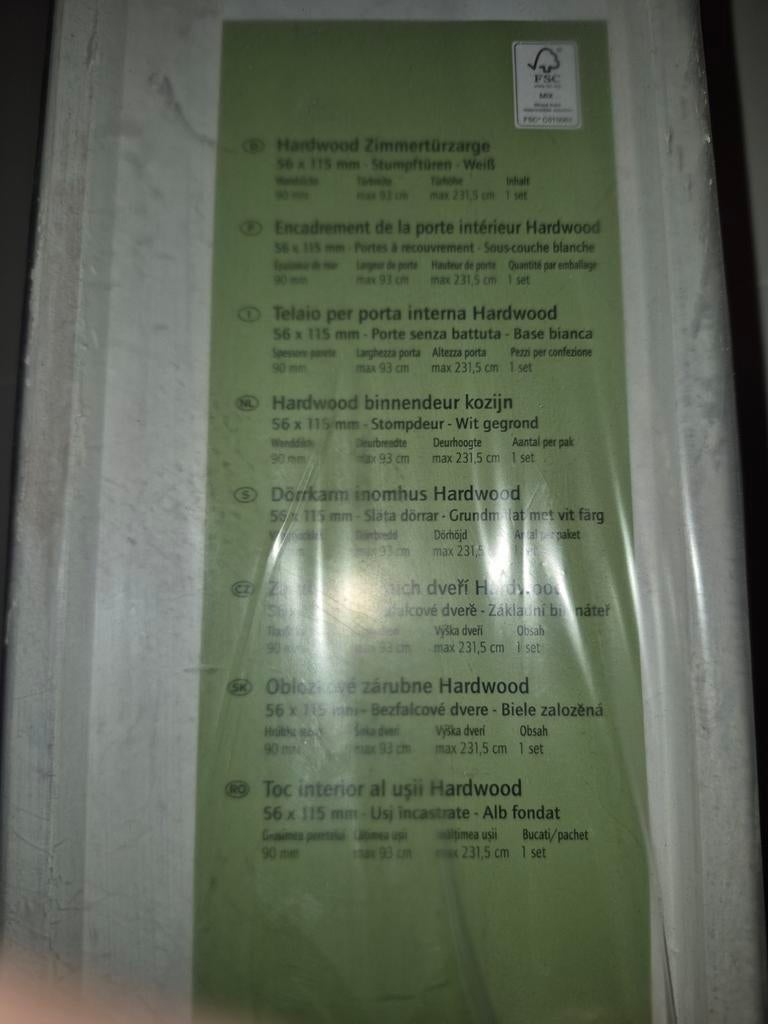 Hardhouten deurkozijn wit gegrond - Hornbach, 80 tot 100 cm, 215 cm of meer, Binnendeur, Nieuw