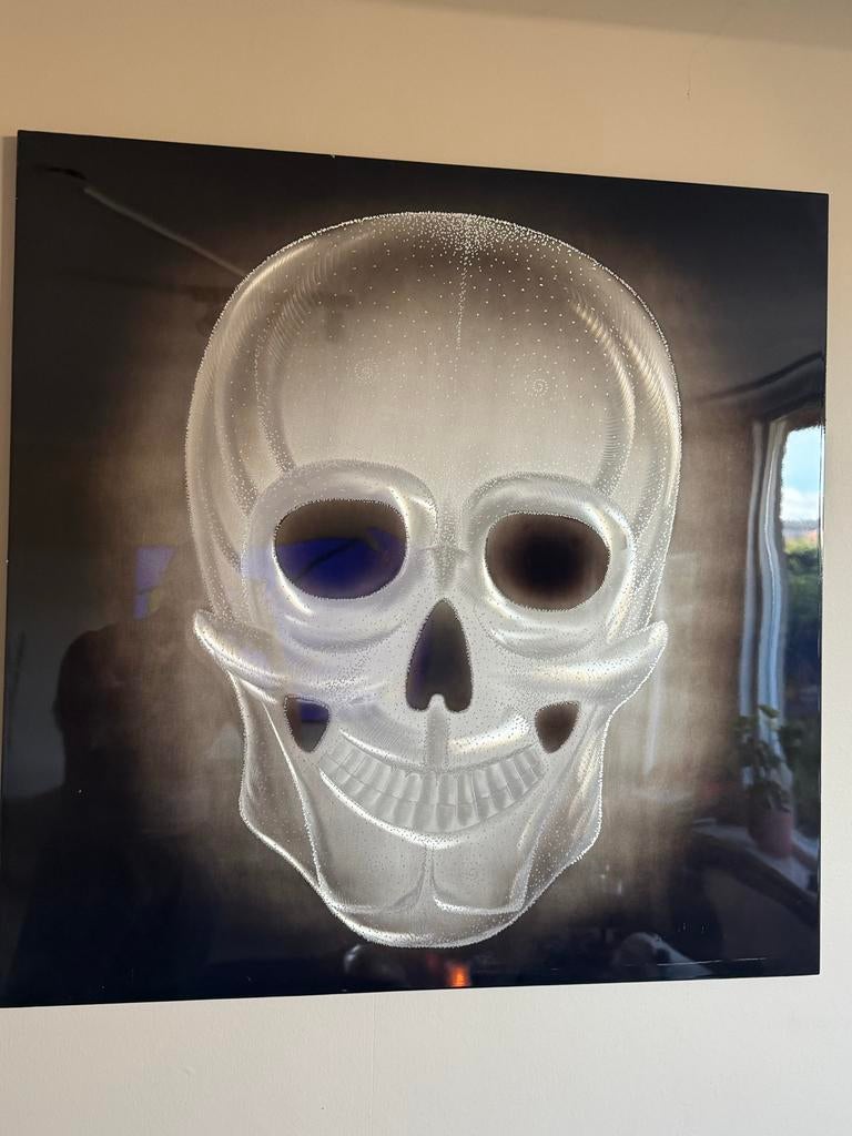 Eric Kuster Stijl Schilderij - Skull, Ophalen of Verzenden, Zo goed als nieuw, Schilderij, 75 cm of meer