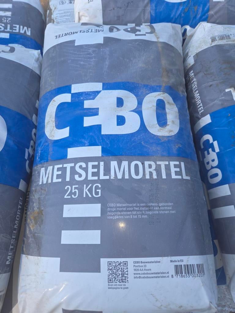 10 zakken cebo metselmortel 25kg, Ophalen, Nieuw