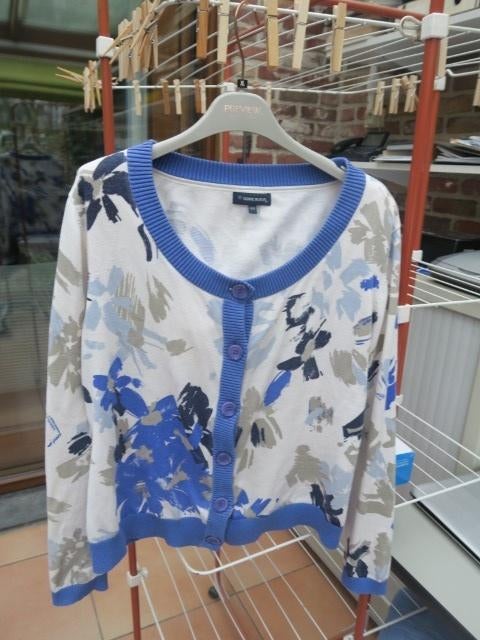 Gileetje bloemenprint blauw Terre Bleue mt 44, Maat 42/44 (L), Ophalen of Verzenden, Zo goed als nieuw, Terre Bleue