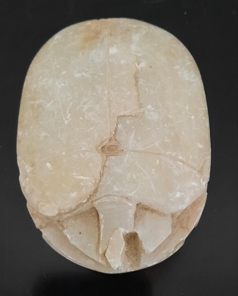 Albast Scarabee Amulet met Hiërogliefen, Ophalen of Verzenden