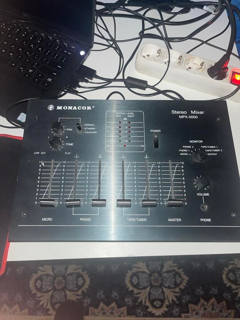 Monacor Stereo Mixer MPX-5000, Muziek en Instrumenten, Ophalen of Verzenden, Gebruikt, Minder dan 5 kanalen, Microfooningang