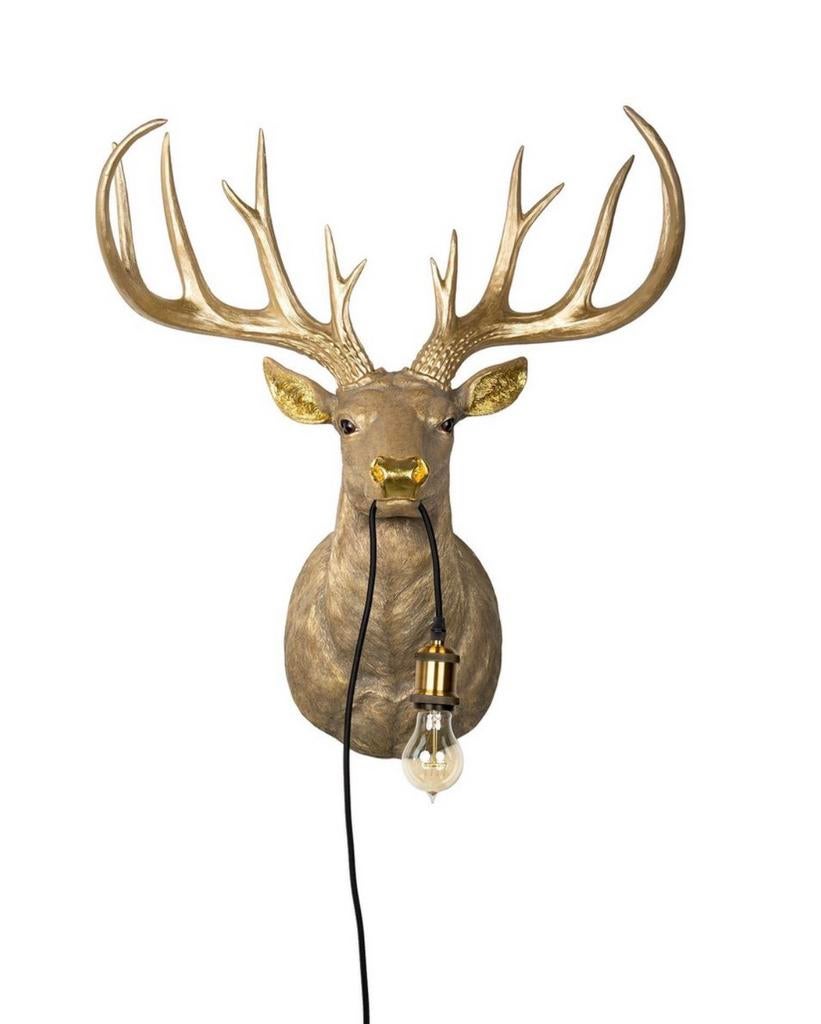 Gouden Herten lamp, Ophalen, Overige materialen, Zo goed als nieuw, Goud