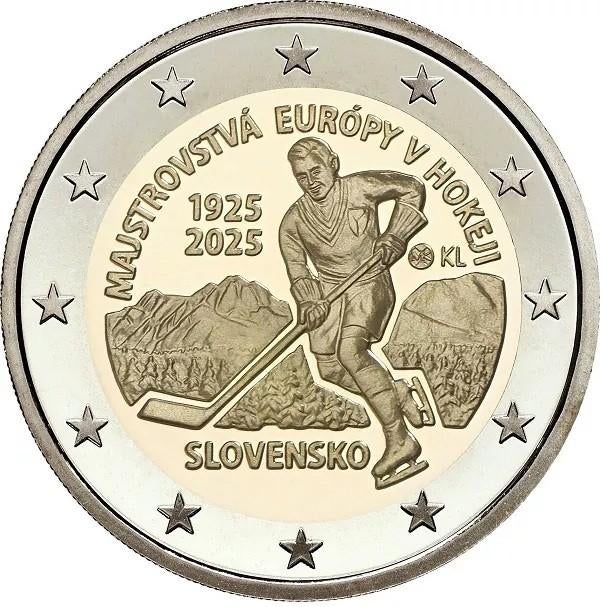 Speciale 2 Euro munt Slowakije 2025 "IJshockey” in unc., Ophalen of Verzenden, Slowakije, 2 euro