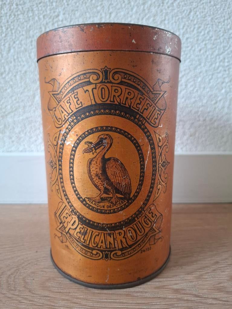 Koffieblik  Café Torrefié - Le Pelican Rouge, Ophalen of Verzenden, Gebruikt, Koffie, Overige merken