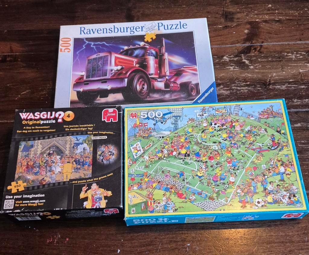 3 puzzels Jumbo en Ravensburger, Ophalen of Verzenden, 500 t/m 1500 stukjes, Zo goed als nieuw, Legpuzzel