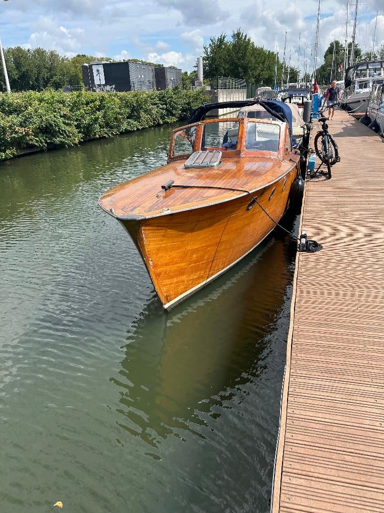 Unice Iversen cruiser mahonie 1956, Watersport en Boten, Motorboten en Motorjachten, Ophalen, Gebruikt, Benzine, 6 tot 9 meter