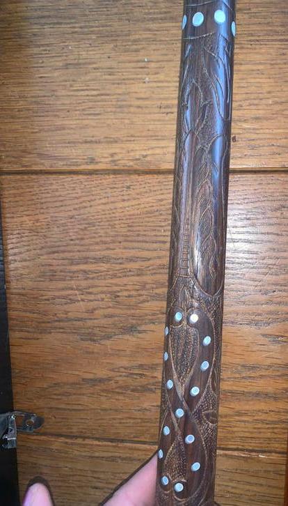 Biljartkeu met parelmoer inleg en koffer, Ophalen of Verzenden, Keu of Ballen